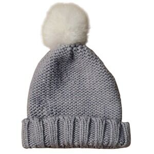 Limited Edition Soft Grey and Silver‎ Hat with Poof